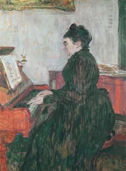 Madame Pascal at the piano in the salon of the Chateau de Malrome, 1895